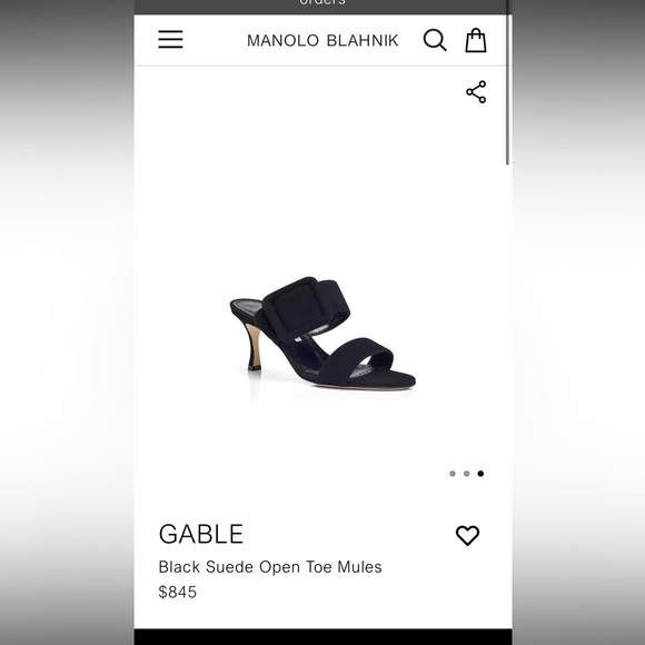 Manolo Blahnik Gable Black Suede open toe mules size 36. Us 6 - Picture 2 of 11
